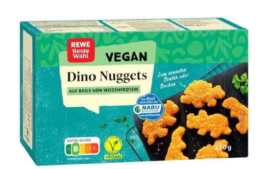 Anhaltinische Geflügelspezialitäten Food For Future Vegane Dino Nuggets, tiefgefroren, 250 Gramm Packung: Foto zur Rückruf vom 16.01.2026