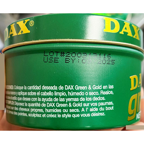 DAX Green & Gold Hair Wax: Foto zur Produktwarnung vom 29.08.2025