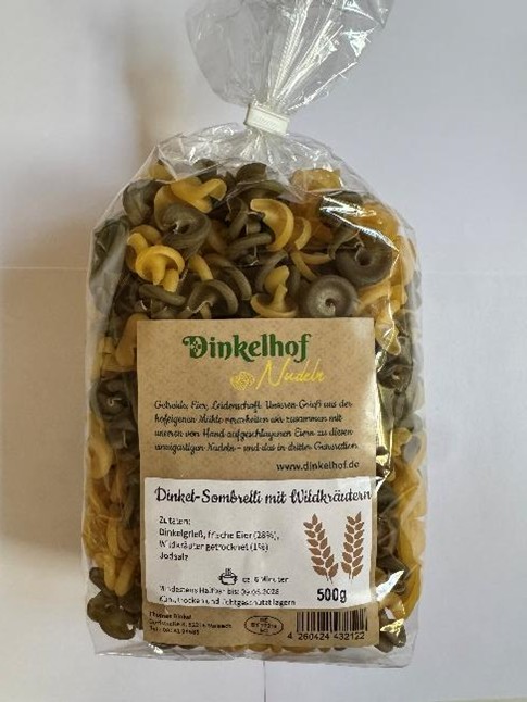 Dinkelhof Dinkel Sombrelli mit Wildkräutern, 500 Gramm: Foto zur Rückruf vom 16.10.2026