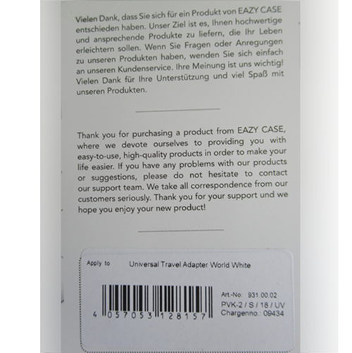 EAZY CASE Universal Travel Adapter World White: Foto 4 von 4 zur Rückruf vom 07.08.2026