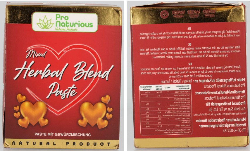 Atci Gida San. ve Tic Pro Naturious Natural Products, Mixed Herbal Blend Paste, 240 Gramm: Foto zur Produktwarnung vom 13.10.2026
