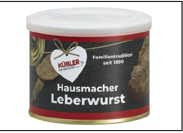 Kübler Hausmacher Blutwurst in der Dose 400 Gramm: Foto 4 von 4 zur Rückruf vom 31.07.2024