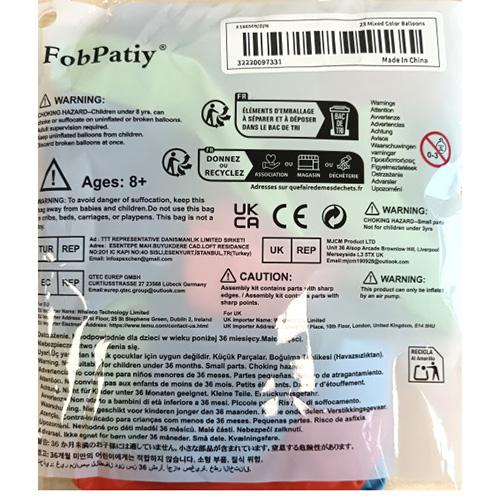 FobPatiy Luftballons: Foto 2 von 2 zur Rückruf vom 07.08.2026