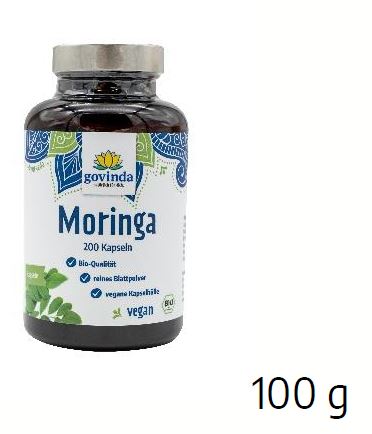Govinda Natur Bio-Moringa-Kapseln zu 45 Gramm mit 90 Kapseln und zu 100 Gramm: Foto 2 von 2 zur Rückruf vom 26.03.2026