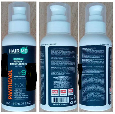 Hair MD Professionel Repair & Moisturizing Lotion: Foto zur Rückruf vom 09.01.2026
