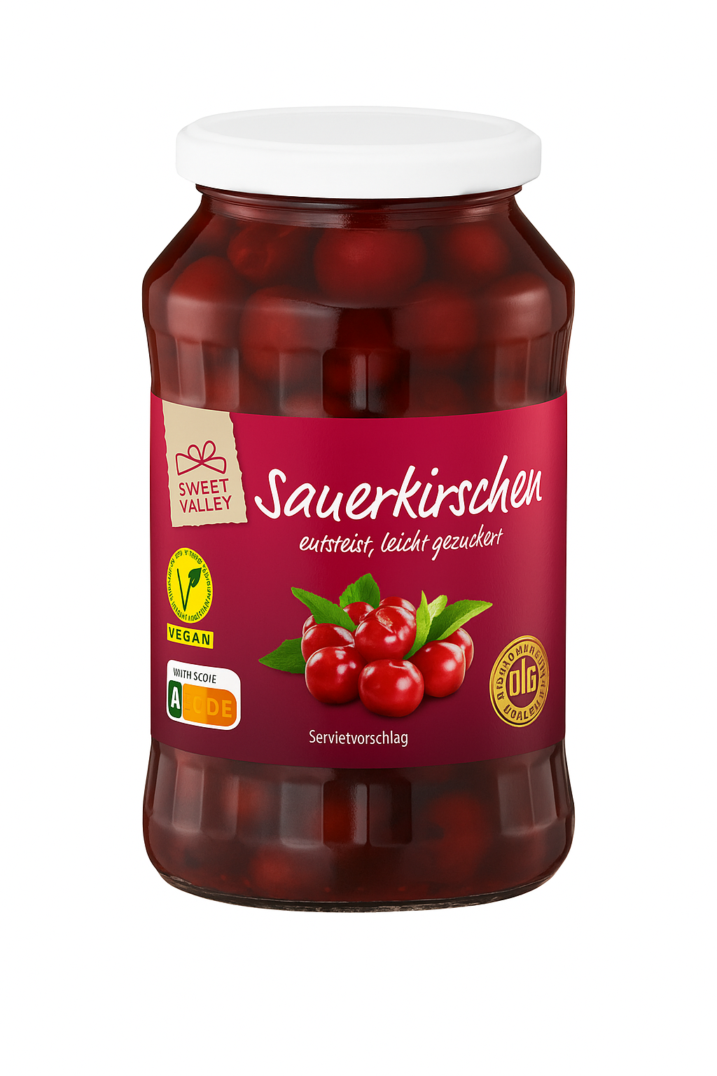 I. Schmidt Handelsges Sauerkirschen entsteint, leicht gezuckert Sweet Valley, 720 Milliliter: Foto zur Rückruf vom 13.06.2025