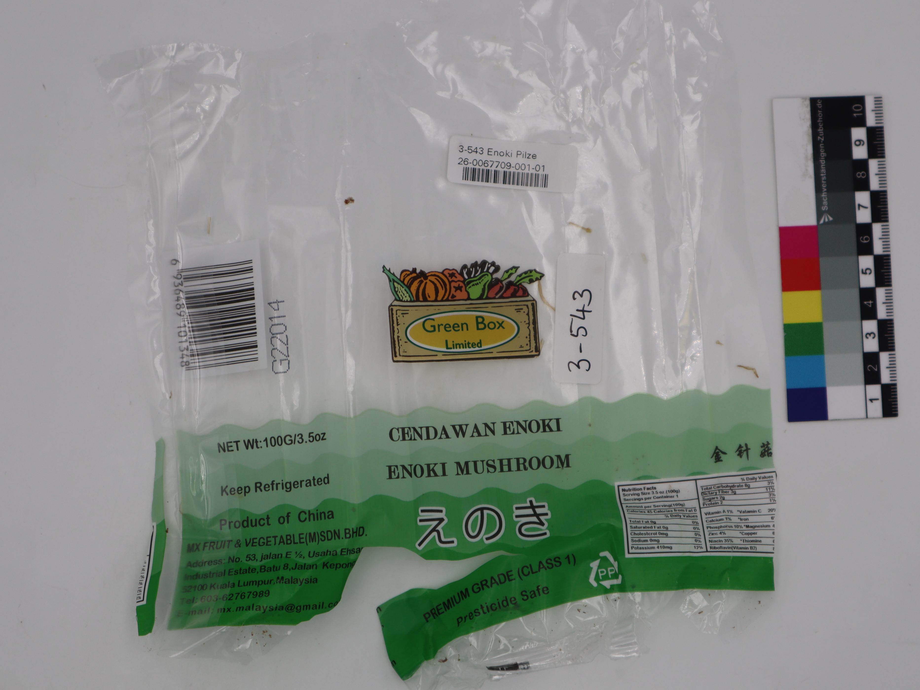 Greenbox Limited Cendawan Enoki, Enoki Mushroom, Geenbox Limited, 100 Gramm: Foto 2 von 2 zur Rückruf vom 13.05.2026