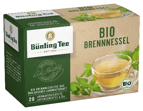 Johann Bünting Teehandelshaus & Company Bio Brennnessel, Bünting Tee, 20 Aufgussbeutel á 2 Gramm: Foto zur Rückruf vom 29.11.2024
