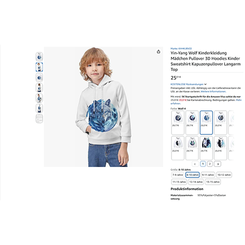KHHKJBVCE Kinder Hoodie: Foto 2 von 2 zur Produktwarnung vom 19.06.2026