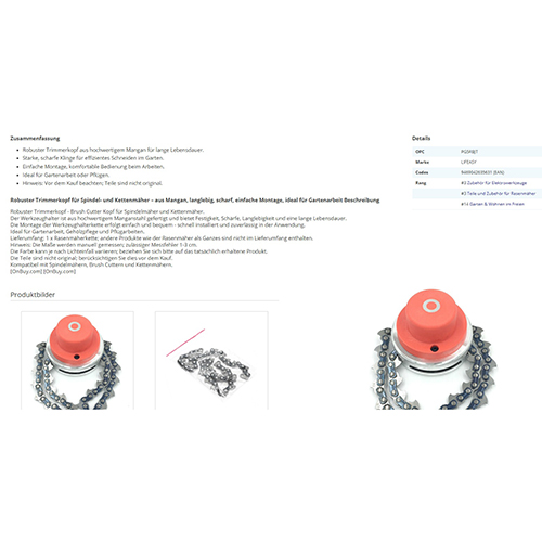 LIFEASY Universal Trimmerkopf Kette: Foto 2 von 4 zur Rückruf vom 17.04.2026