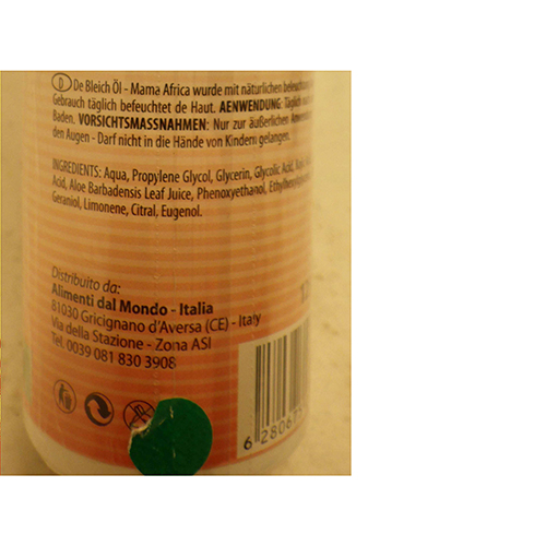 Mama Africa Cosmetics Caro Light natural Whitening Oil with Aloe Vera: Foto 3 von 4 zur Produktwarnung vom 12.06.2026