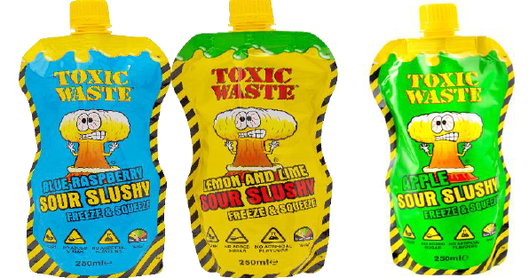 Manchester Drinks Company Toxic Waste in den Geschmacksrichtungen: Foto zur Produktwarnung vom 08.08.2025