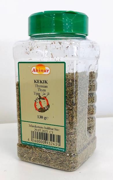 Natur Food Ahinur Thymian 130 Gramm: Foto zur Rückruf vom 01.04.2025