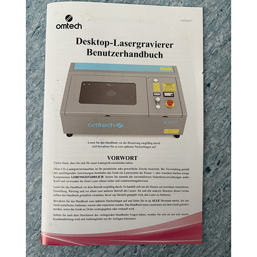 Omtech 40W Desktop Laser Graviermaschine & Cutter: Foto 3 von 4 zur Rückruf vom 13.03.2026
