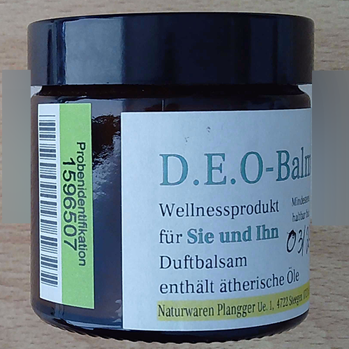 Plangger Naturwaren D.E.O-Balm: Foto 2 von 2 zur Rückruf vom 03.07.2026