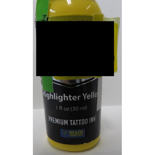 PLATINUM Dynamic Highlighter Yellow Premium Tattoo Ink: Foto zur Rückruf vom 02.10.2026