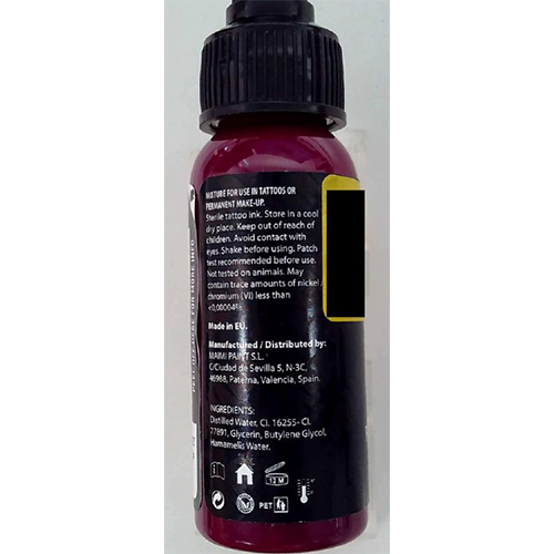 PLATINUM Dynamic Ruby Port Premium Tattoo Ink: Foto 2 von 2 zur Rückruf vom 02.10.2026