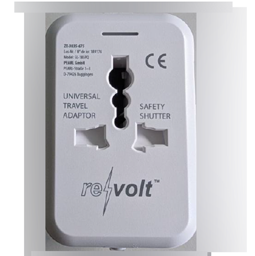 revolt Universal Travel Adaptor: Foto zur Rückruf vom 07.08.2026
