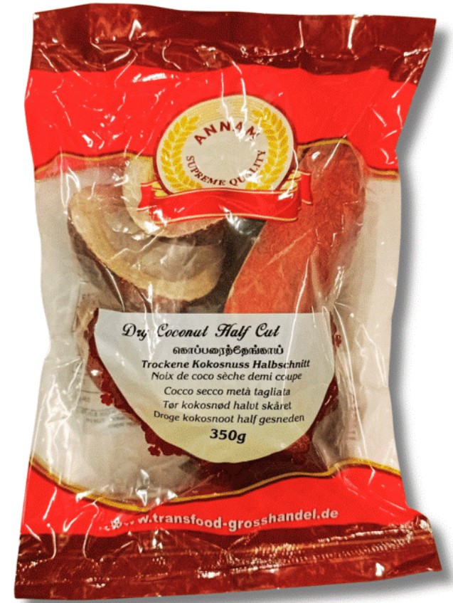 Transfood Großhandel Annam – Trockene Kokosnuss Halbschnitt 350 Gramm: Foto zur Rückruf vom 10.12.2024