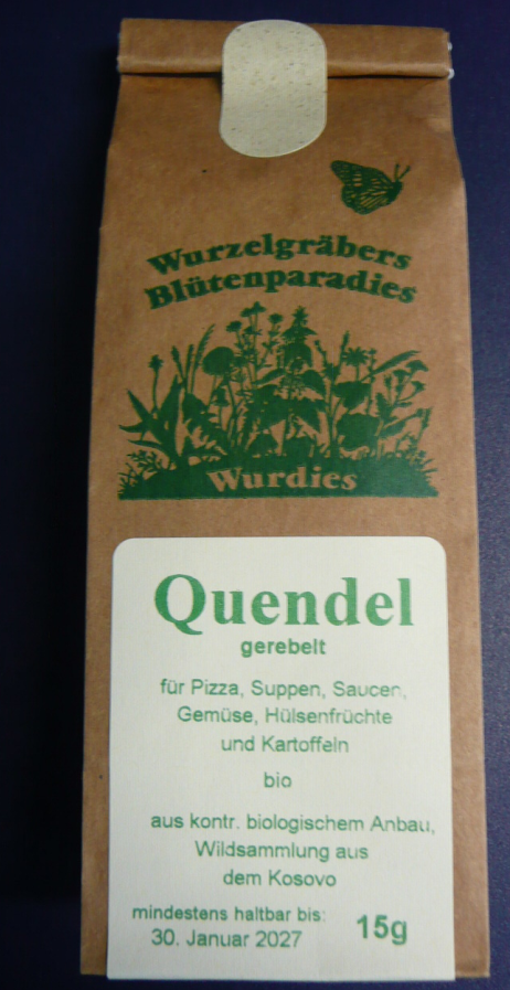 Wurdies Kräuter Quendel gerebelt und gemahlen Bio: Foto zur Rückruf vom 21.08.2024