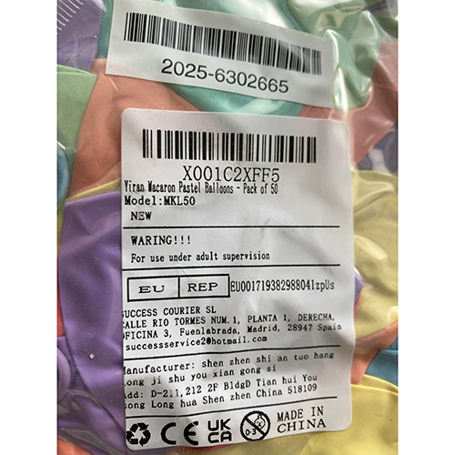 Yiran Macaron Pastel Balloons - Pack of 50: Foto 2 von 2 zur Rückruf vom 03.10.2025