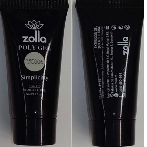 Zolla PolyGel YC006 Simplicitty: Foto zur Produktwarnung vom 12.12.2025